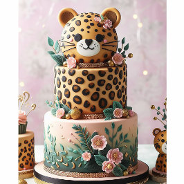 かわいいヒョウ柄のケーキ
