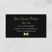 かわいいヒョウ柄のブティックかわいらしイエローリボン 名刺 (裏面)