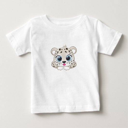 かわいいヒョウ柄ベビーTシャツ ベビーTシャツ (正面)