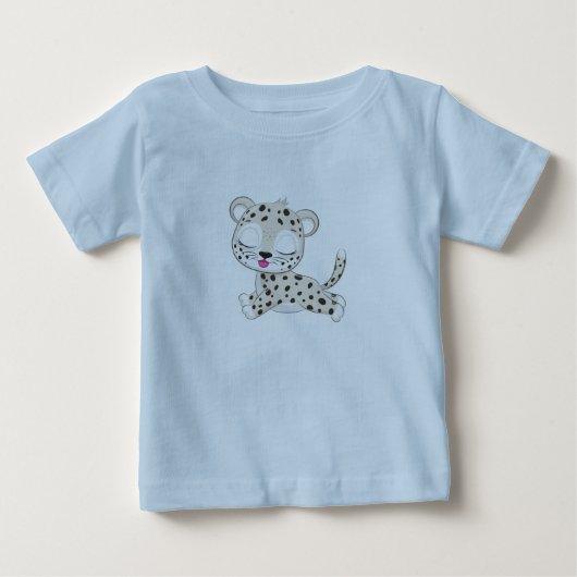 かわいいヒョウ柄ベビーTシャツ ベビーTシャツ (正面)