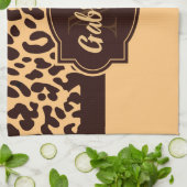 かわいいヒョウ柄 キッチンタオル (折り畳み)