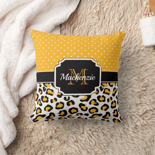 かわいいヒョウ柄 クッション (ブランケット)