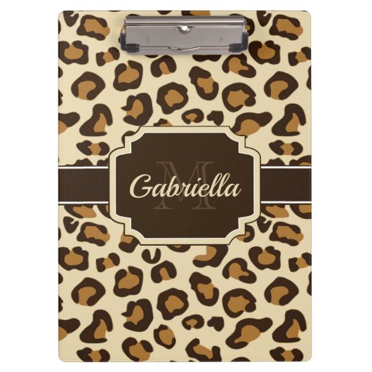 かわいいヒョウ柄 クリップボード (正面)