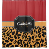 かわいいヒョウ柄 シャワーカーテン (正面)