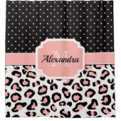 かわいいヒョウ柄 シャワーカーテン (正面)