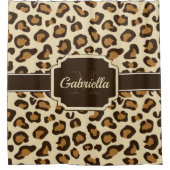 かわいいヒョウ柄 シャワーカーテン (正面)