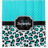 かわいいヒョウ柄 シャワーカーテン (正面)