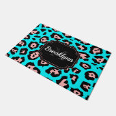 かわいいヒョウ柄 ドアマット (アングル)