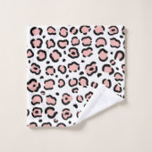 かわいいヒョウ柄 バスタオルセット (ウォッシュタオル)