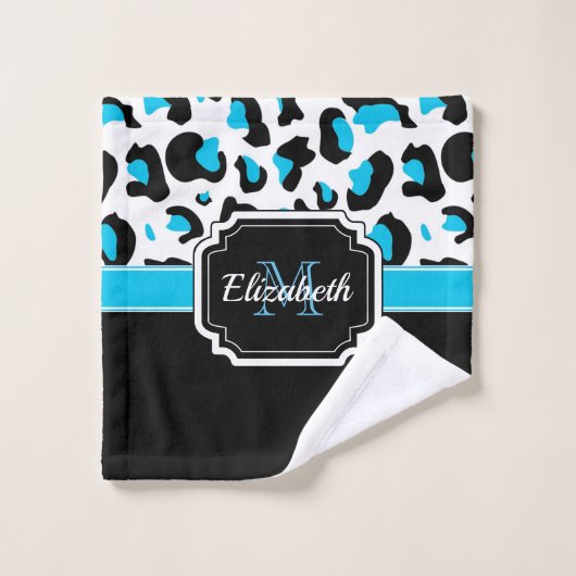 かわいいヒョウ柄 バスタオルセット (ウォッシュタオル)