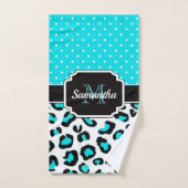 かわいいヒョウ柄 バスタオルセット (ハンドタオル)