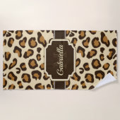 かわいいヒョウ柄 ビーチタオル (正面)