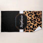 かわいいヒョウ柄 ビーチタオル (正面)