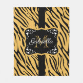 かわいいヒョウ柄 フリースブランケット (正面)