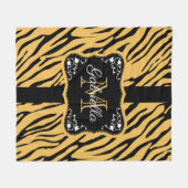 かわいいヒョウ柄 フリースブランケット (正面(横))