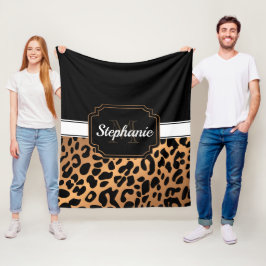 かわいいヒョウ柄 フリースブランケット