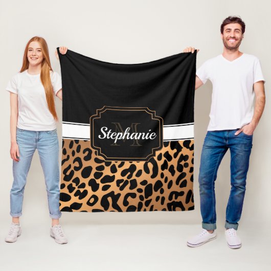 かわいいヒョウ柄 フリースブランケット (インサイチュ)