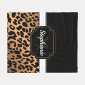 かわいいヒョウ柄 フリースブランケット (正面(横))