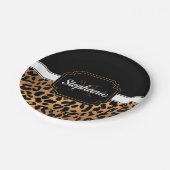 かわいいヒョウ柄 ペーパープレート (アングル)