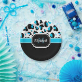 かわいいヒョウ柄 ペーパープレート (パーティー)