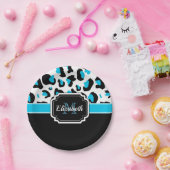 かわいいヒョウ柄 ペーパープレート (パーティー)