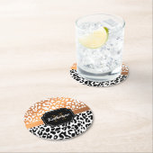 かわいいヒョウ柄 ラウンドペーパーコースター (インサイチュ)