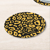 かわいいヒョウ柄 ラウンドペーパーコースター (アングル)