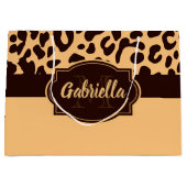 かわいいヒョウ柄 ラージペーパーバッグ (正面)