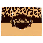 かわいいヒョウ柄 ラージペーパーバッグ (裏面)