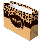 かわいいヒョウ柄 ラージペーパーバッグ (裏面アングル)