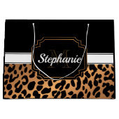 かわいいヒョウ柄 ラージペーパーバッグ (正面)