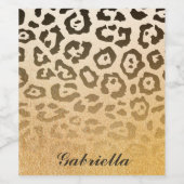 かわいいヒョウ柄 ワインラベル (シングルラベル)