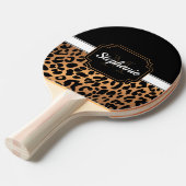 かわいいヒョウ柄 卓球ラケット (正面アングル)