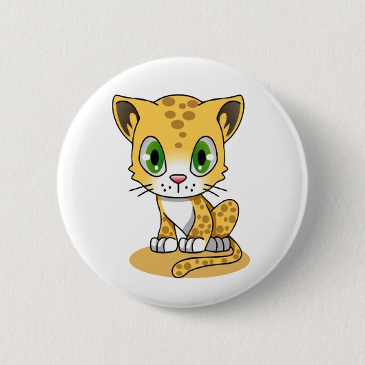 かわいいヒョウ 缶バッジ (正面)