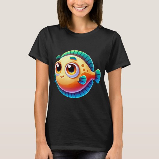 かわいいヒラメ Tシャツ (正面)