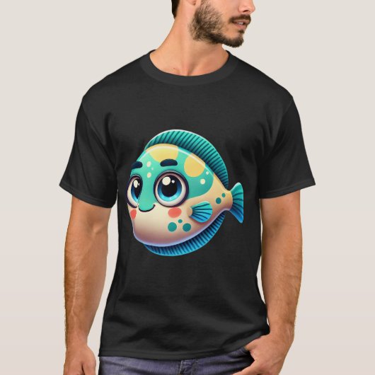 かわいいヒラメ Tシャツ (正面)