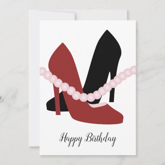 かわいいヒール真珠の女ファッショニスタ性 招待状 (正面)