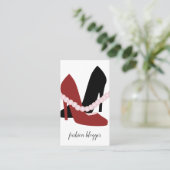 かわいいヒール真珠の女性ブロガーファッショニスタ 名刺 (スタンド正面)