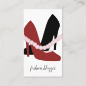 かわいいヒール真珠の女性ブロガーファッショニスタ 名刺 (正面)