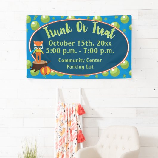 かわいいヒーローとトランクまたはすごい治療キツネ 横断幕 (インサイチュ)