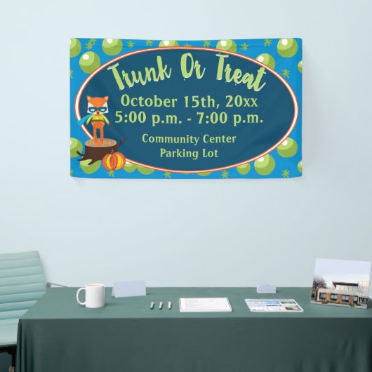 かわいいヒーローとトランクまたはすごい治療キツネ 横断幕 (トレードショー)