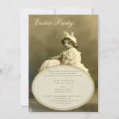 かわいいビクトリアンバニーガール&エッグイースターパーティー 招待状 (裏面)
