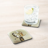 かわいいビクトリアンヴィンテージ猫遊たちユーモア コースター (右側)