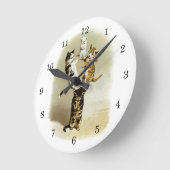 かわいいビクトリアンヴィンテージ猫遊たちユーモア ラウンド壁時計 (傾斜)