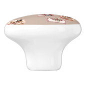 かわいいビクトリアン動物アートバレンタインモノグラム セラミックノブ (側面)