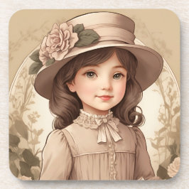 かわいいビクトリア朝の少女の肖像 コースター
