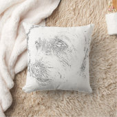 かわいいビコンドッグ顔のスケッチお気に入りの品種 クッション (ブランケット)