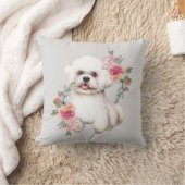 かわいいビコンフリースフラワーウォーターカラーアート クッション (ブランケット)