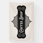 かわいいビジネスコーヒーショップ 横断幕 (縦)