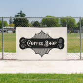 かわいいビジネスコーヒーショップ 横断幕 (インサイチュ)
